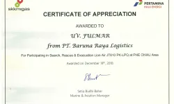 Awards PHE Certificate Of Appreciation baruna cert fulmar phe